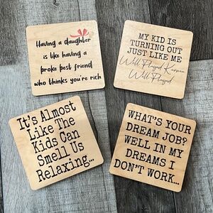 Coasters #5 Sassy Saying Wooden Bar Coaste